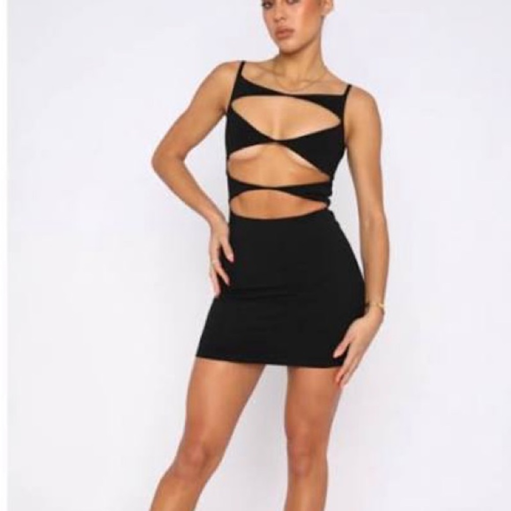 White Fox Boutique Black Strappy Mini Dress